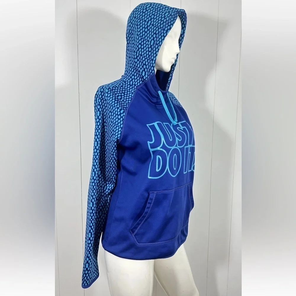 Nike Womens Blue Therma-fit Pullover Hoodie Sweater Size Medium M